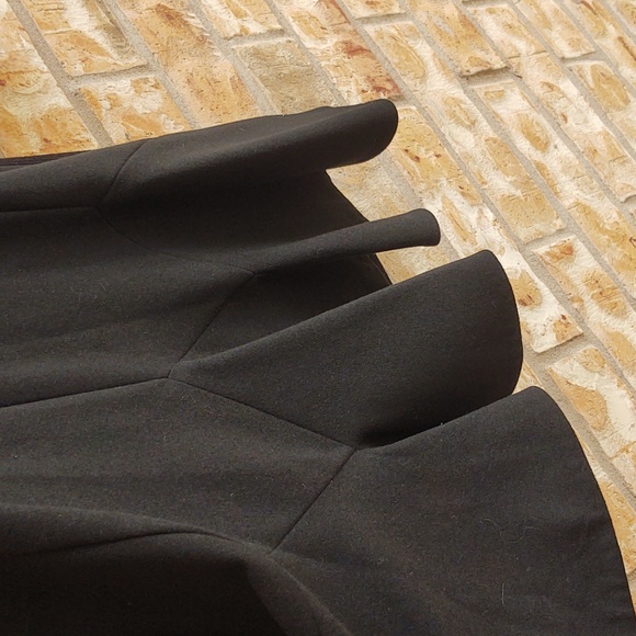 Derek Lam - Black Bell Sleeve Dress W/ Ribbed Knit Accents - Picture 8 of 8